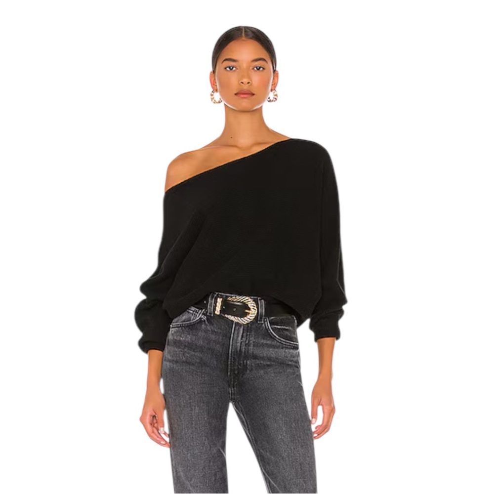 House of Harlow 1960 Off-Shoulder Black Sweater